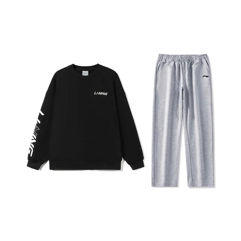 

Li Ning С принтом логотипа в виде букв Модная свободная тренировочная универсальная толстовка-пуловер с круглым вырезом Повседневный спортивный костюм Унисекс Толстовка AWDUC43-1+AKLU881-2 S