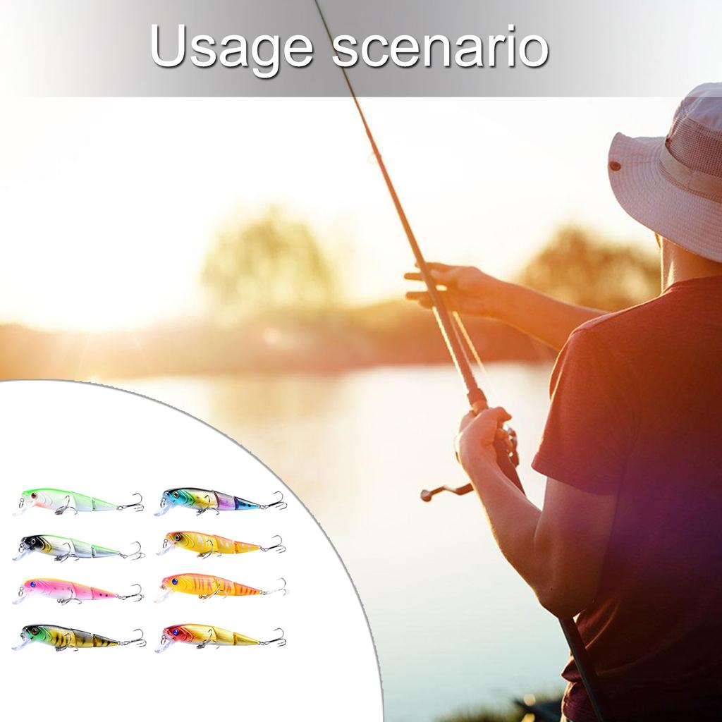 3 Segment Artificial Hard Bait Multi Jointed Swimbaits Swimming Lures with Treble Hook Freshwater Saltwater Swimbait