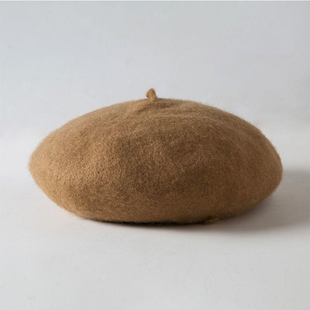 Elastic Women Wool Beret Warm British Beanie Hat Vintage Painter Cap  Winter