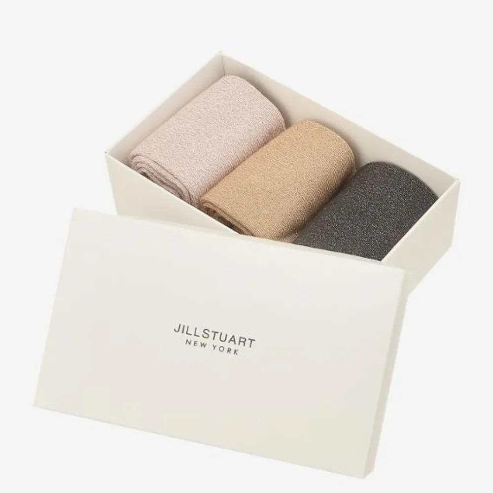 [Gift Wrapping + Shopping Bag] Black Pearl Embellished Cotton Blend Mid-Length Socks 3-Piece Set JASS2F400