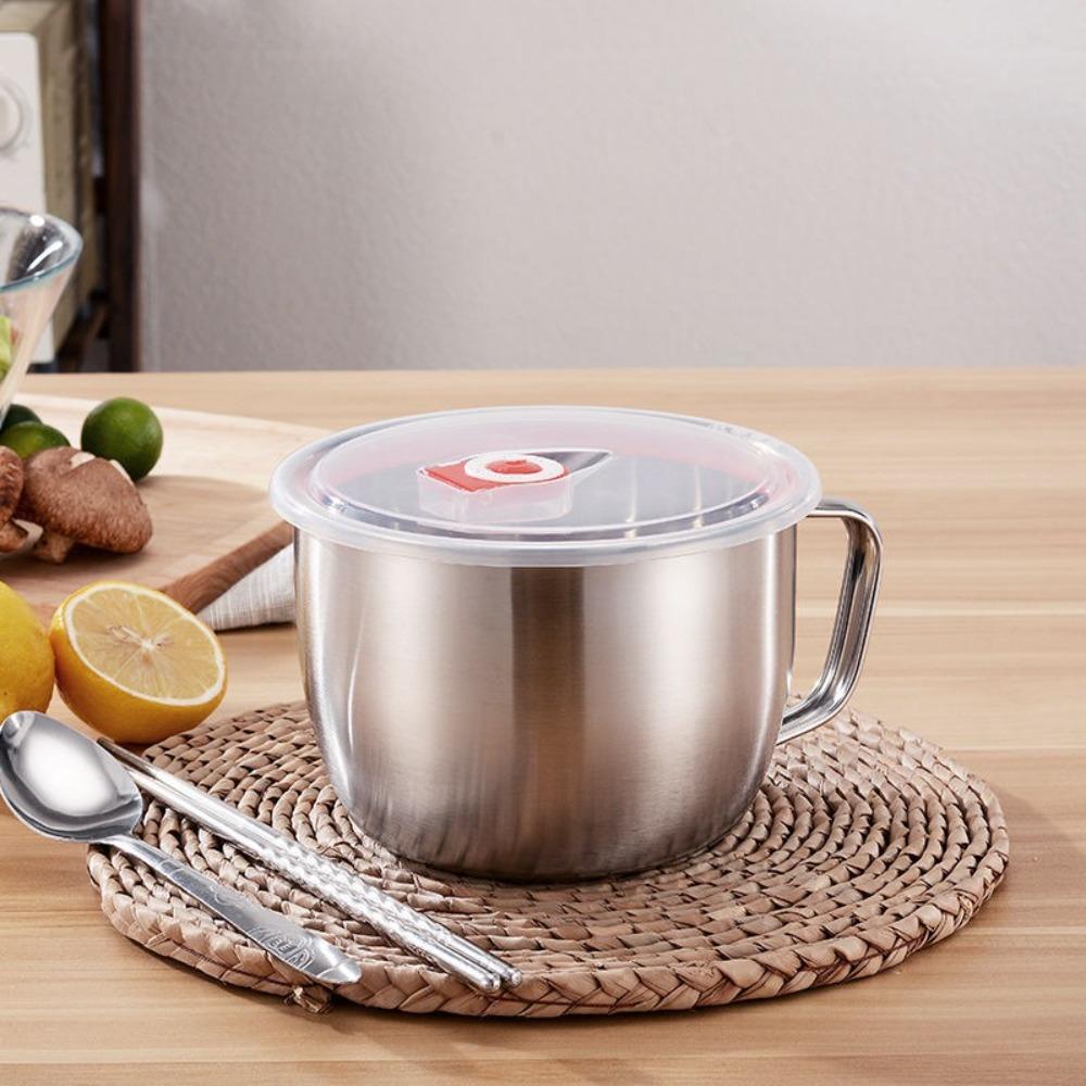 316 Stainless Steel Noodle Bowl 1.8L Food Storage Container for Office Kitchen Study