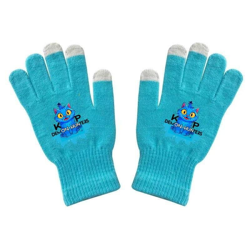 K Pop Demon Hunters Girls Gloves Woman Touch Screen Gloves Lady Winter Warm Cartoon Anime Accessories Cute Gift