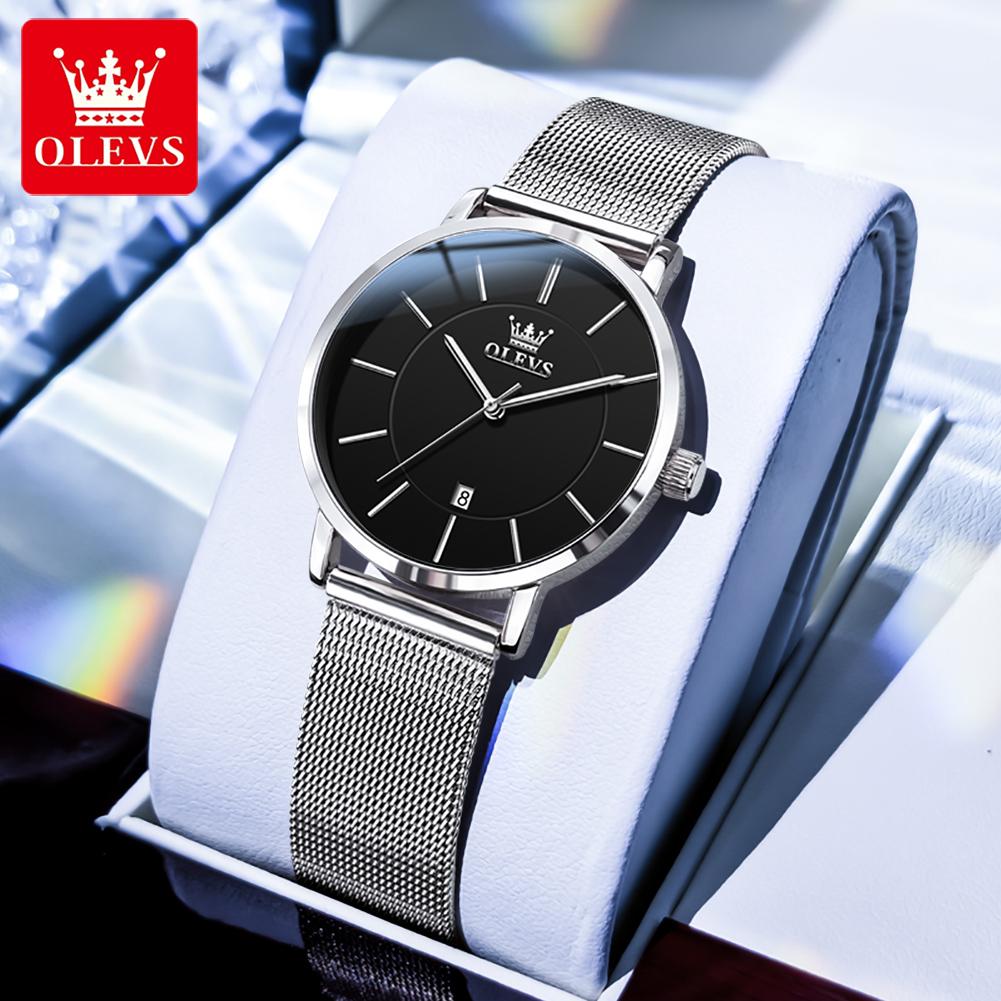 OLEVS 5869 Women's Watches Ultra Thin 6.5mm Original Quartz Watch for Women Waterproof Calendar Ladies Dress Wristwatch