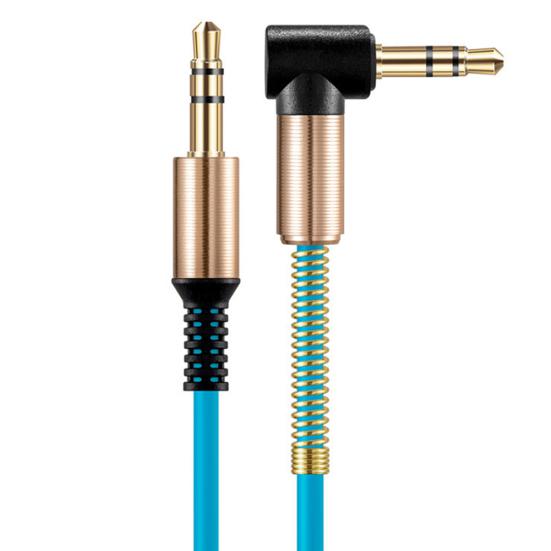 3.5mm Male Straight to Elbow Audio Adapter Cable Cord for Phone MP3 Car Speaker
