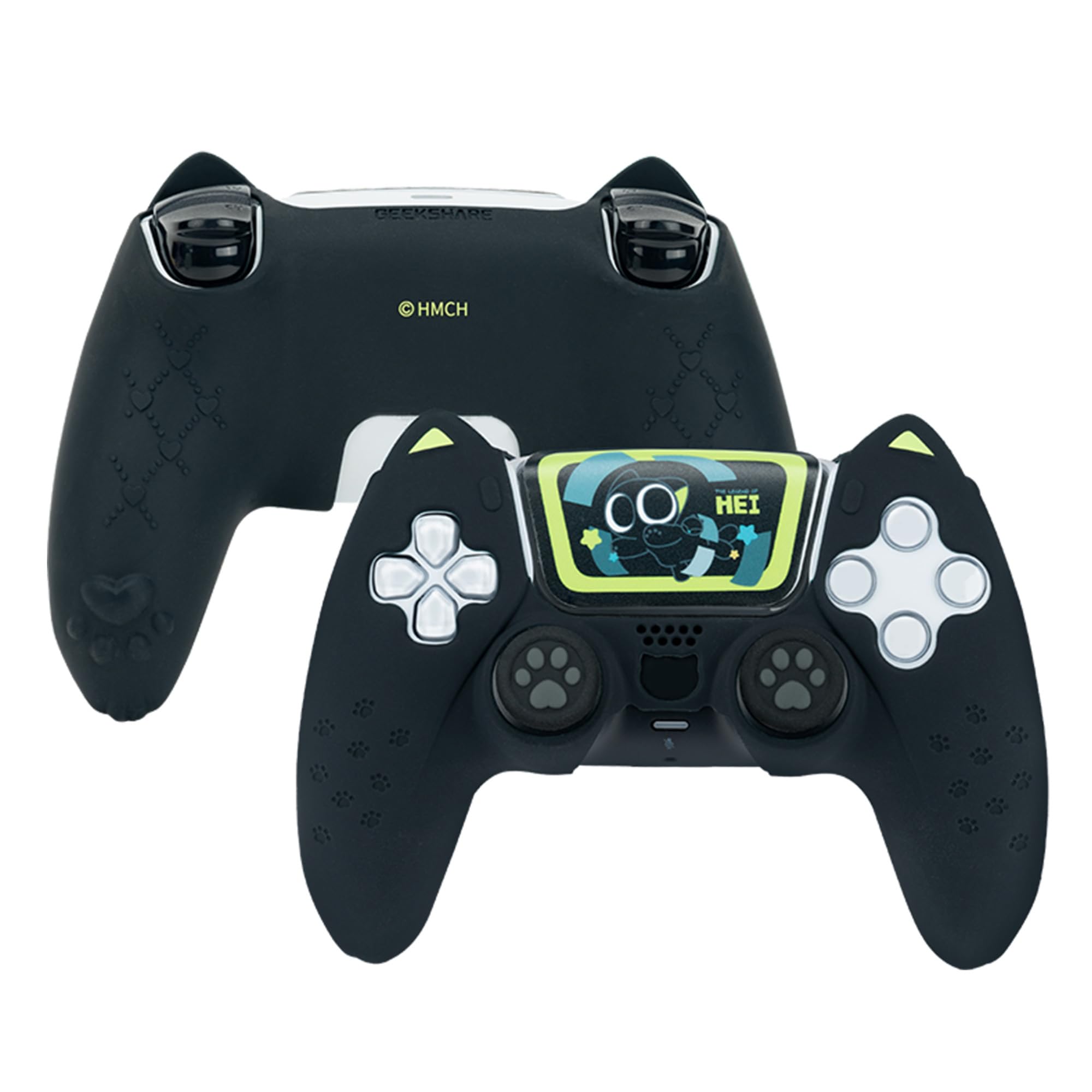 

GeekShare PS5 Controller Luo Xiaoblack Licensed Silicone Soft Skin Compatible with PlayStation 5 PS5 Controller Cover and Sticker Protective чорний