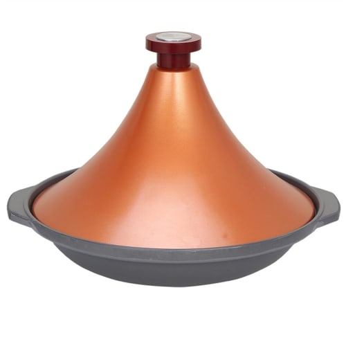 YUAXIA Moroccan Tagine Pot, Waterless Cooking, Aluminum Alloy with Tapered Lid, Stew Pot, Flame Compatible, Suitable for Making Soup, Chef Gift (Color