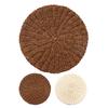 Cup Mat Eye-catching Heat Resistant PVC Simulation Rattan Woven Round Shape Coaster for Home