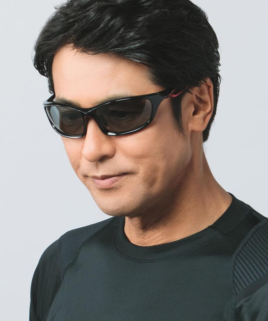 Polarized Photochromic Sunglasses for Polarized Sports UV [A-FIT] Men, Sunglasses, Protection, UV400, Black/Red, AF-S203HTN-C3