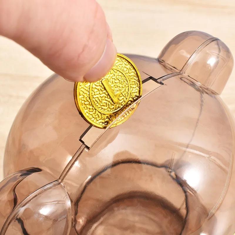 Plastic Children's Piggy Bank Candy Bank Change Bank Piggy Bank Transparent Creative Cartoon Piggy Bank Money Boxes Home Decor