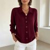 Knitted Cardigan, Button Up Women's Sweater, Outerwear, Autumn and Winter New Styles, Solid Color, Casual, Fashionable Women's Clothing