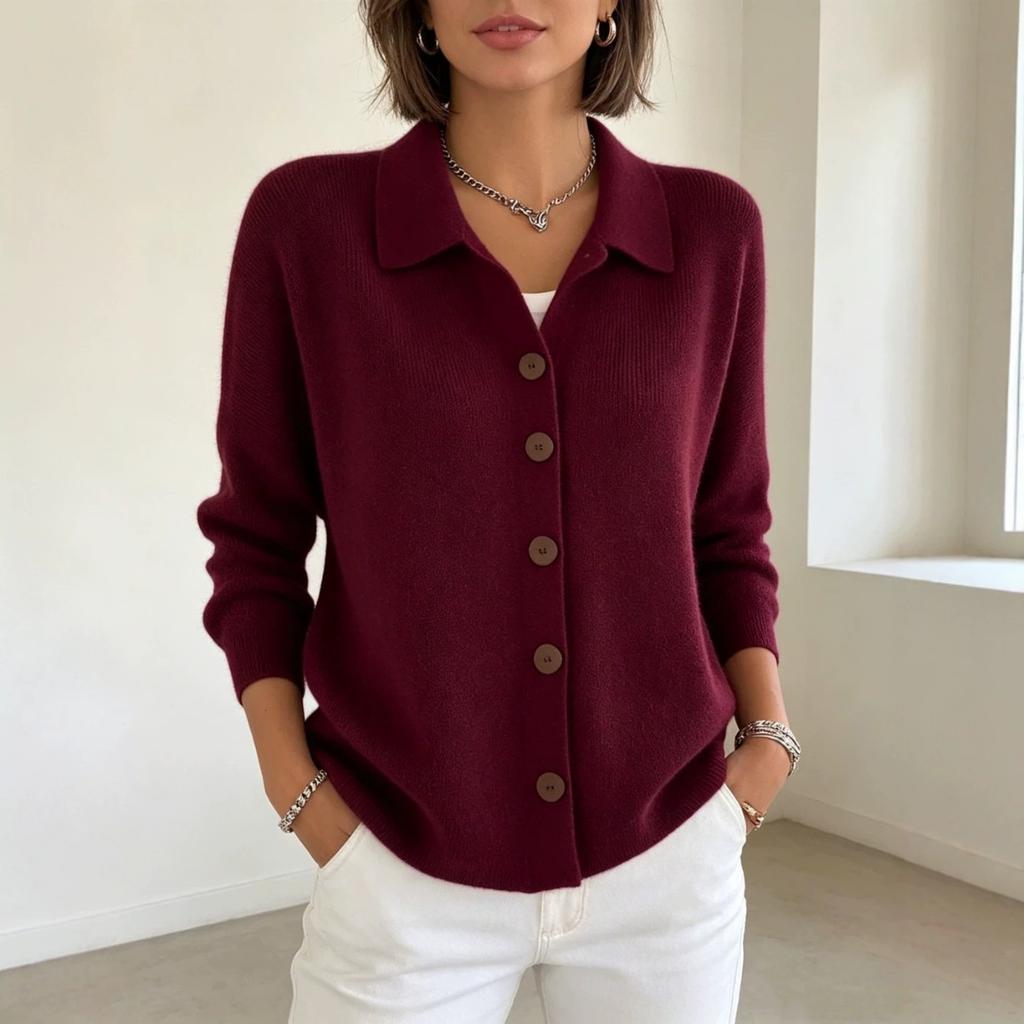 Knitted Cardigan, Button Up Women's Sweater, Outerwear, Autumn and Winter New Styles, Solid Color, Casual, Fashionable Women's Clothing
