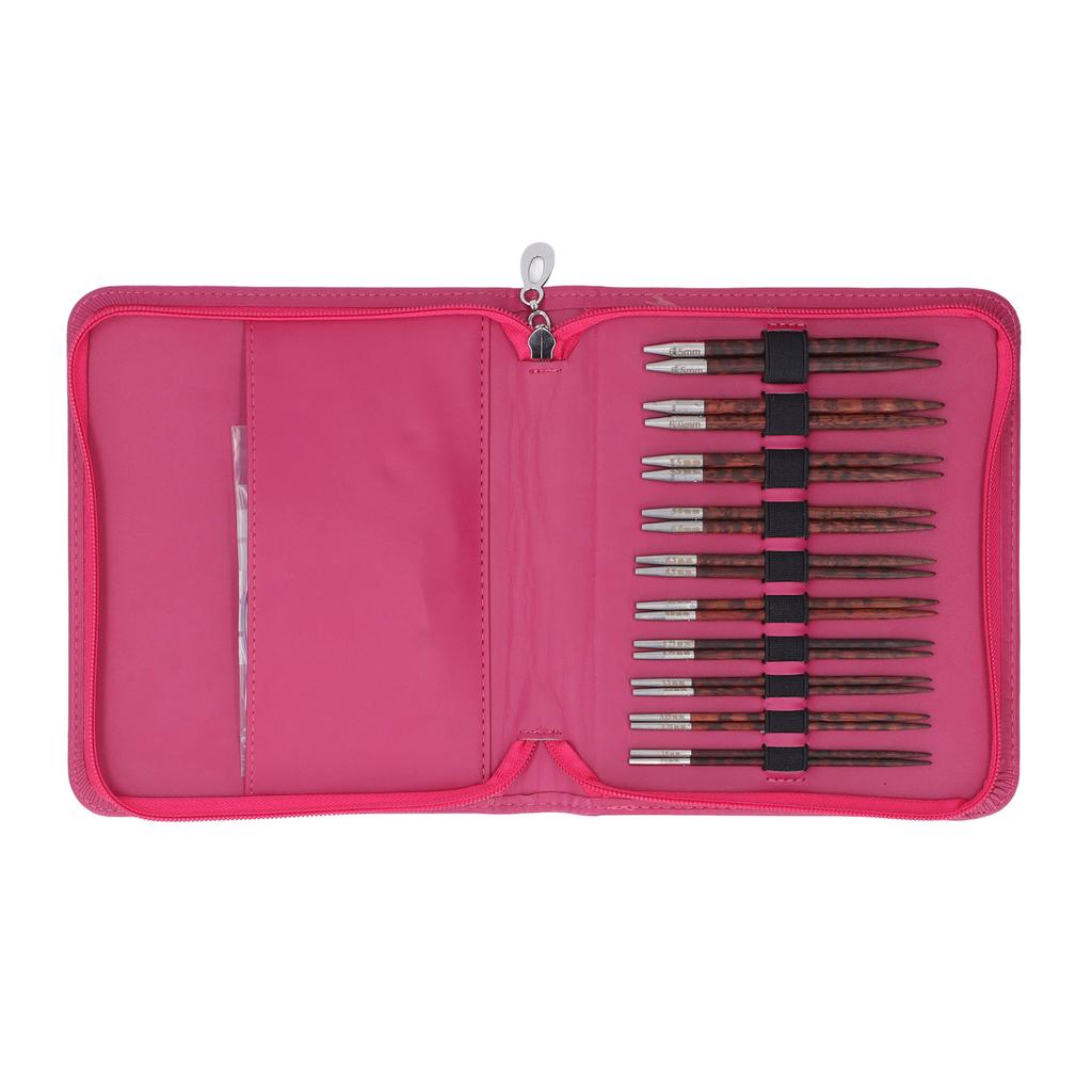 Circular Knitting Needle Set 3 To 6.5mm Ergonomic Wooden Handle Circular Needle Set with Storage Bag for Craft DIY