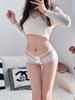 Womens Sexy Open Crotch Panties Lace Briefs Bowknot Thin Straps Hollow Out Exposed Butt Hot Erotic Lingerie T Back Micros Thongs