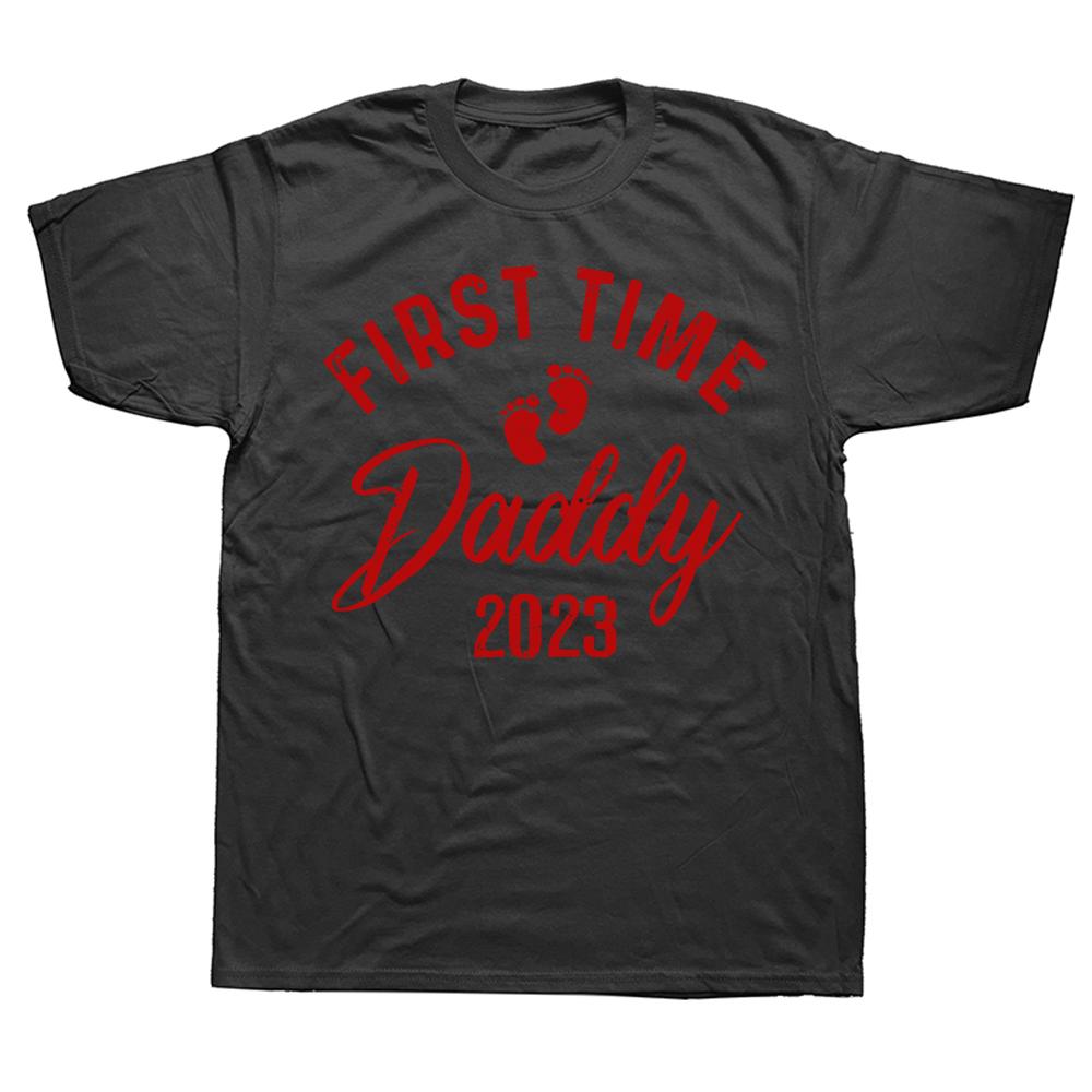 Novelty Promoted To Daddy Est First Time Dad Fathers Day T Shirts Streetwear Short Sleeve Birthday Gifts Summer Tshirt
