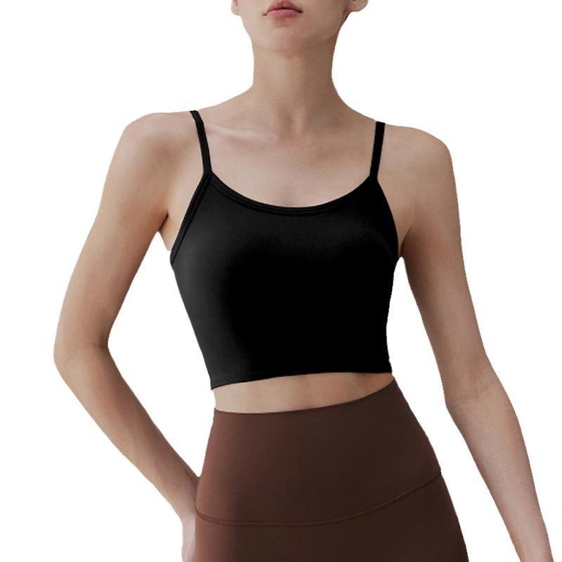 Criss-Cross Back Women's Sports Bra with Chest Pads - Yoga Vest & Fitness Camisole