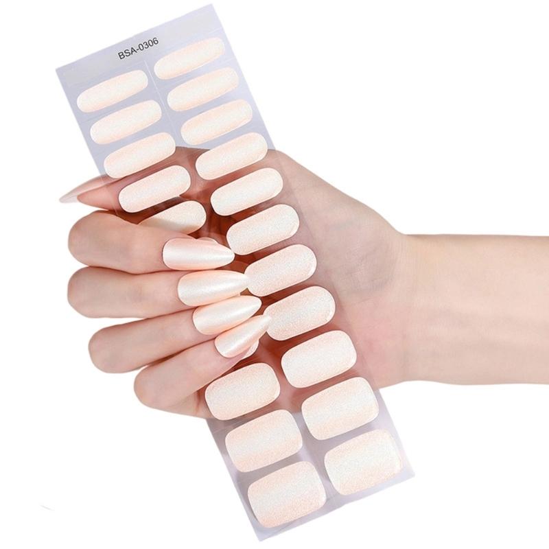 

22pcs Gel Nail Art Stickers Without Lamp Curing Long lasts Color Fast Application Flexible Adhesion Comfort