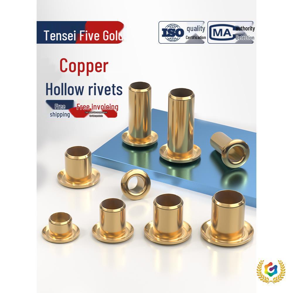 Pure Brass Hollow Rivets & Copper Eyelets Fasteners M1.3–M5
