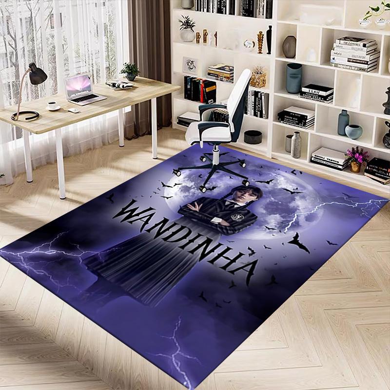 1pc Wandinha Vampire Carpet Anti Slip Polyester Floor Mat for office,Bedroom