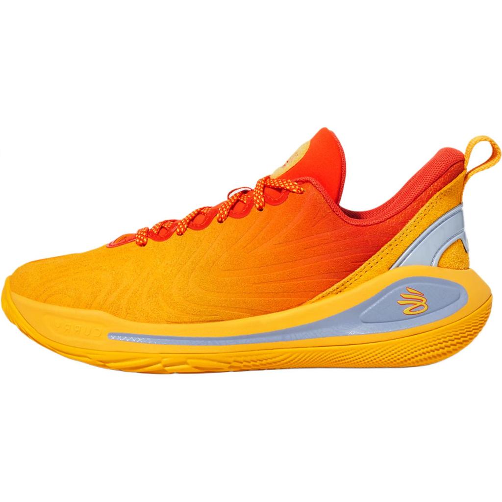 New Under Armour Curry 12 Anti Slip Wear Resistant Low Top Children's Basketball Shoes Blue/Yellow Teenagers 6006147-453