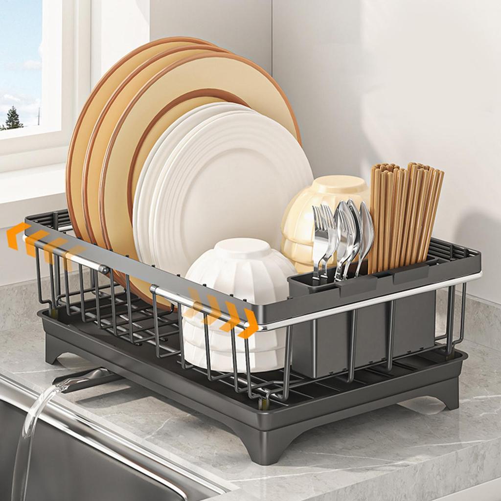 Dish Drying Rack For Sink Large Capacity Quick Draining Sink Plate Drying Rack For Kitchen For Cups Bowls Plates Vegetables