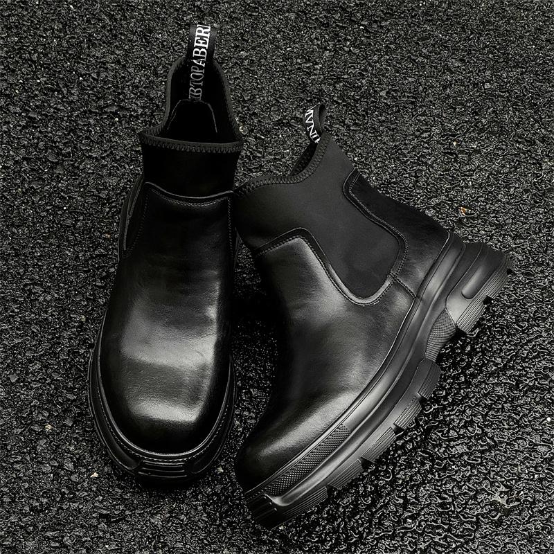 Leather Ankle Boots For Man Genuine Leather Big Size Boots High Quality Designer Casual Formal Outdoor Boots Platform