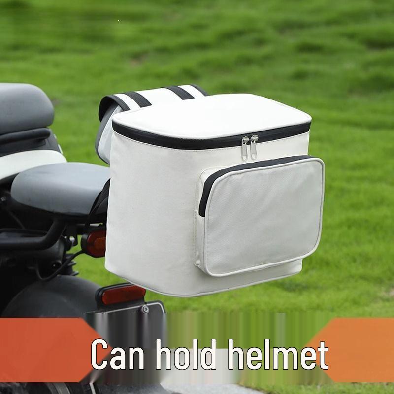 Electric Vehicle Trunk Bag: Large Capacity Rear Hanging Storage for Helmet & Battery.