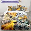 3pcs Duvet Cover Set (1*Duvet Cover + 2*Pillowcase, Without Core), Saint Seiya Print Soft All‑Season Bedding Set, Home Bedroom Decor Gift