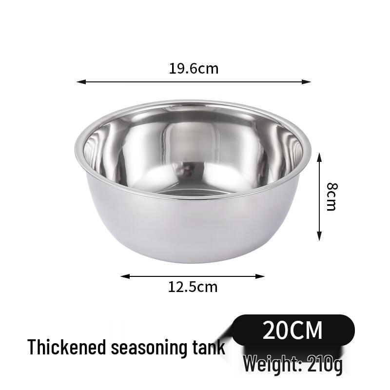 MOLUONA 20cm Extra Thick Stainless Steel Mixing/Serving Bowl Set