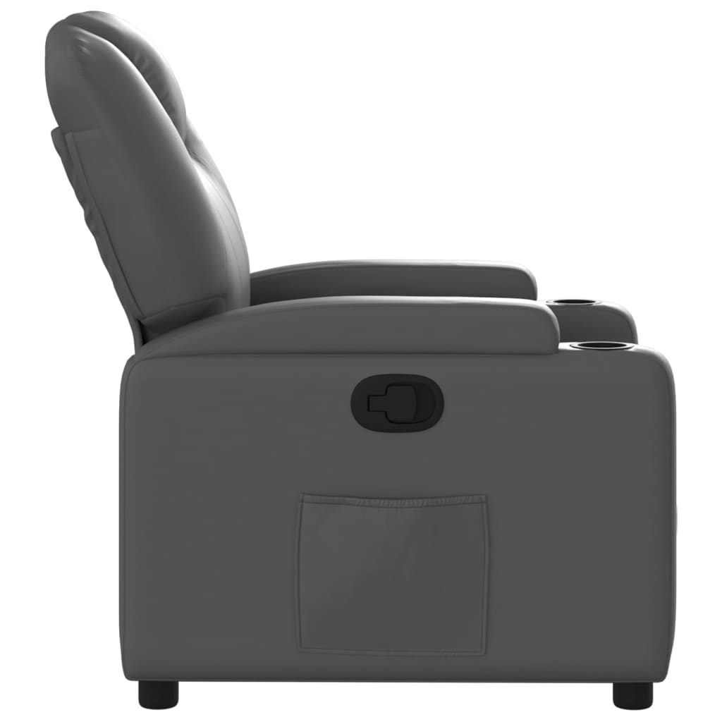 Relax Chair Gray Faux Leather