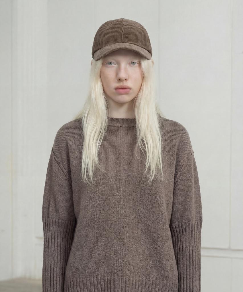 Eondeokeonteulolseutyudio Corduroy Autumn Ball Cap Ball Cap / Pigment Cd / C Brown