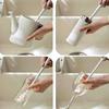 Silicone Cup Brush Folding Brush Head Long Handle Cup Scrubber White Kitchen Cleaning Tool Feeding Bottle