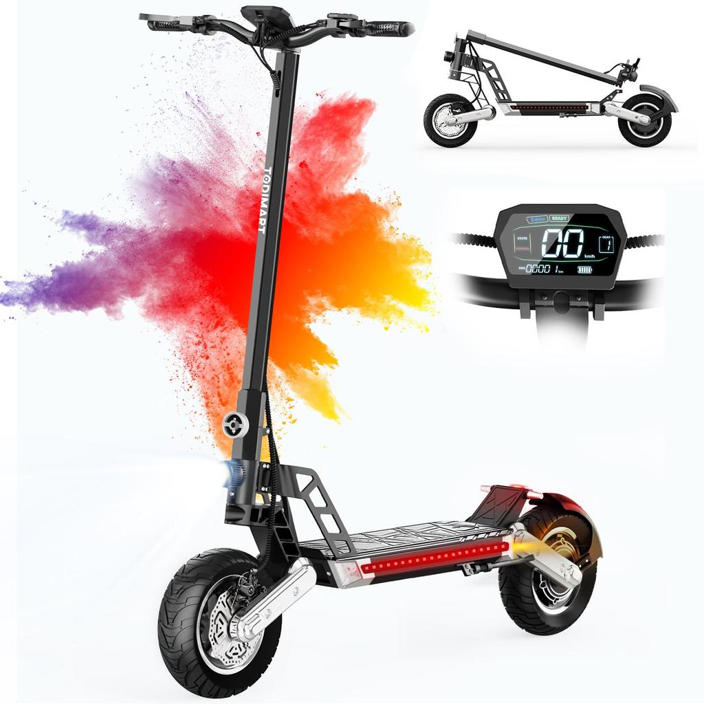 TODIMART G2-ABE Scooter Elétrico Urbano Conveniente Para Adulto Bateria 48V13AH Pneus Off-Road 10 Polegadas Motor 500W E-Scooter Dobrável