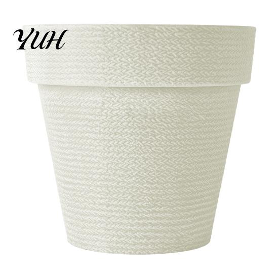 Modern Decorative Planters for Home Decor Round Large Planter with Drainage Hole, 12 Inch Dia Stone-Look Flower Living Room Pot, Minimalist Pot Indoor