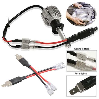 6-2Pcs H1 LED Replacement Bulb Single Converter Wiring Connector Cable Conversion Lines Holder Adapter Wiring Headlight Parts