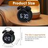 Digital Twin Bell Loud Alarm Clock Metal Frame 3D Dial with Backlight Battery Operate Desk Table Alarm Clock For Home and Office