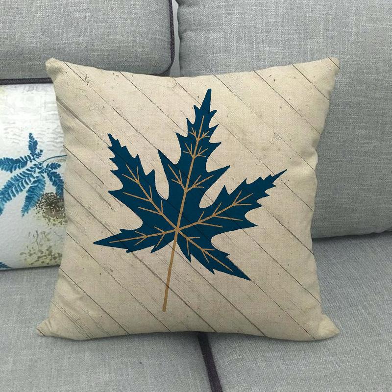 Autumn Maple Plants Digital Printing Short Plush Pillow Covers Decorative For Car Sofa Office Cushion Cover Home Goods
