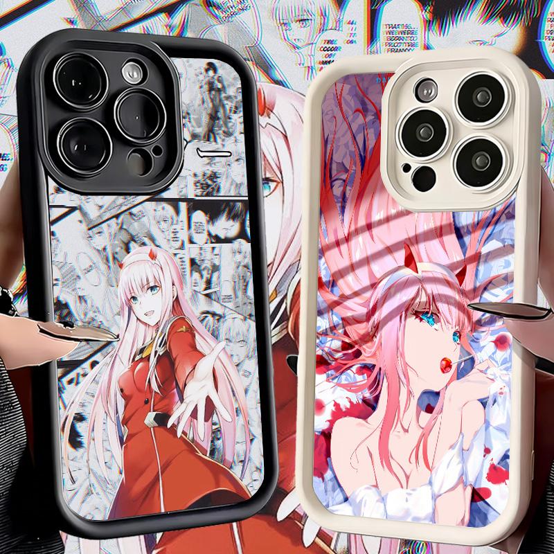 Phone Case for iPhone 17 Air 16E 15 16 Pro Max Darling Zero Two 02 Anime Cover 14 Plus 13 12 Mini Soft Shell Silicone Fundas