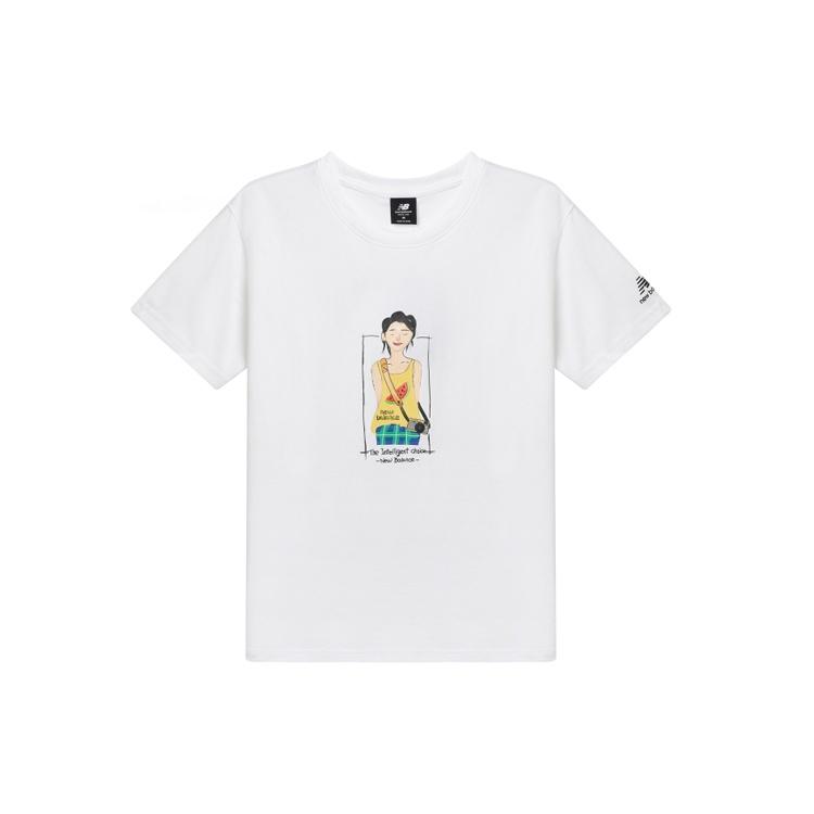 (WMNS) New Balance Printing Round-neck White Women s AWT12326-WT M