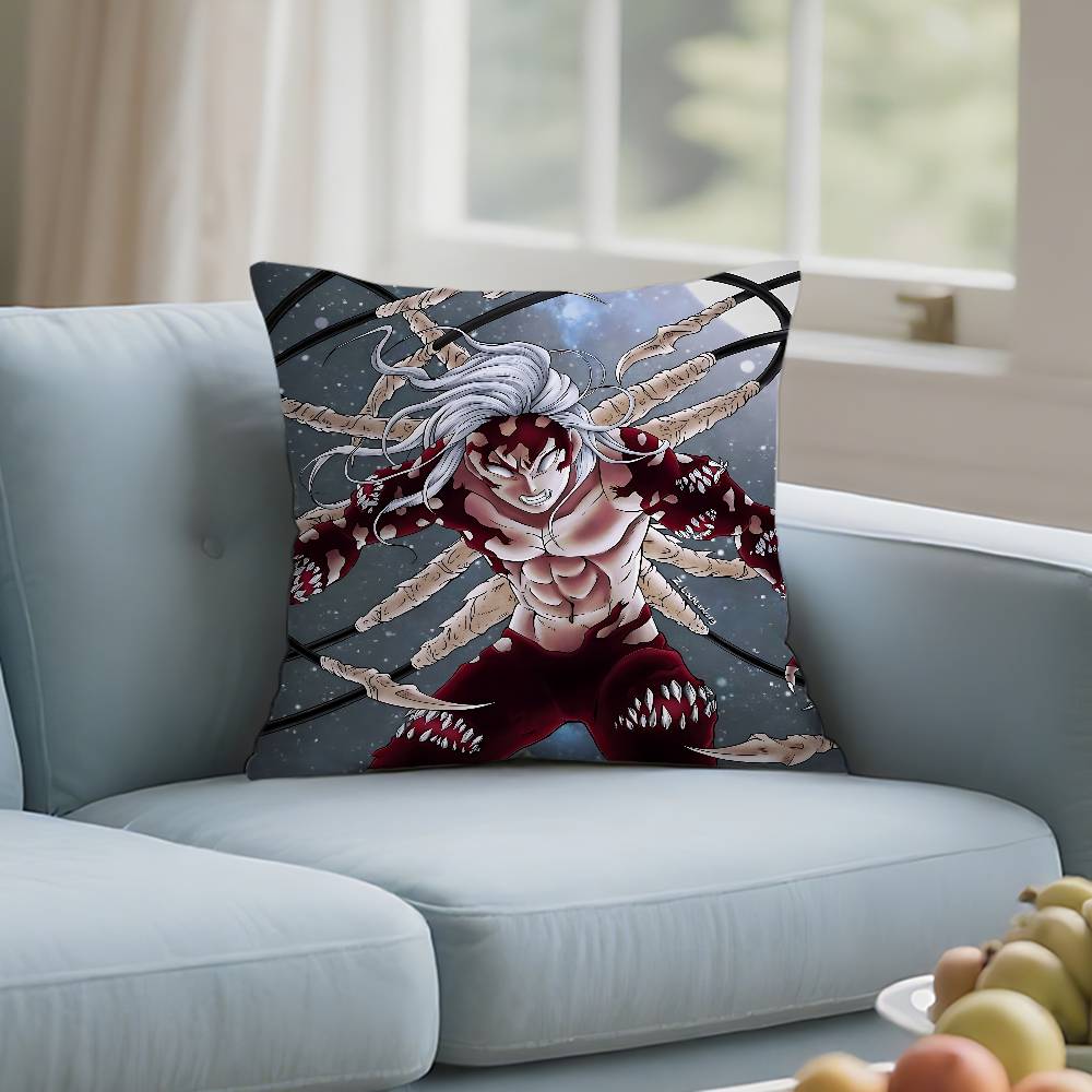 Kibutsuji Muzan Pillow Case Cushion Cover Soft Cute Throw Pillow Case For Car Sofa Pillowcase Polyester With Zipper