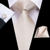 Hi-Tie Floreale Champagne Avorio Cravatta Elegante da Uomo Fazzoletto Gemelli per Smoking Moda Classica Seta Lusso Cravatta per Uomo