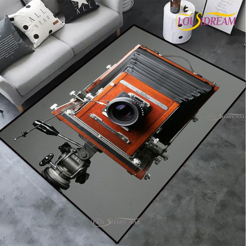 Vintage Camera carpet children play Rug living room bedroom Kitchen non-slip Mats Decor photography props birthday gift Alfombra