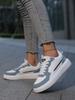 Women's Lightweight White Casual Sneakers - Fashionable Low-Top Lace-Up Shoes, Comfortable Eva Soles, Suitable for All Seasons, Pu Upper Material