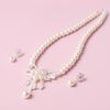 Imitation Pearl Jewelry Three-Piece Set An imitation pearl necklace A pair of faux pearl earrings