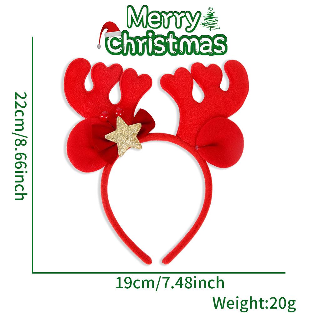 Christmas Headband Comfortable Reindeer Antlers Headband Christmas Hair Hoop Festive Xmas Hair Accessories For Holiday Contest