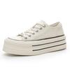 Leather board shoes women's spring and autumn versatile round head low-top muffin thick-soled casual sports little white shoes women