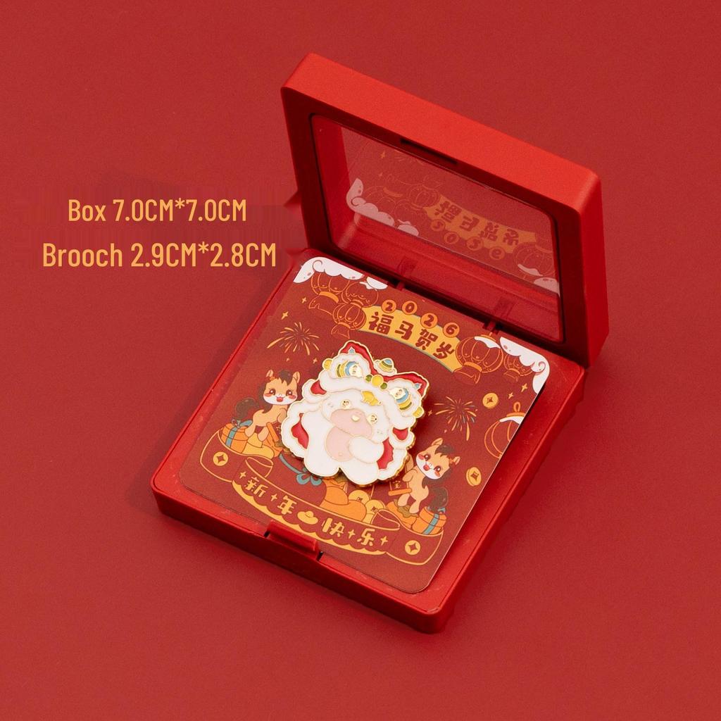 New Year Horse Brooch - Cute Cartoon Horse Badge for Sweater, Festive Gift