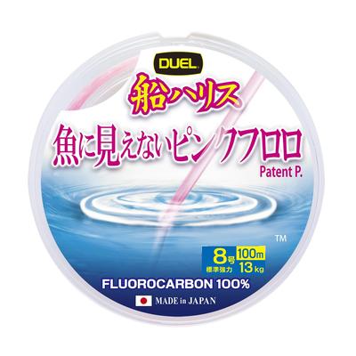DUEL Fish-Unsichtbar Pink Fluorocarbon Bootsleine, 100m, Größe 8