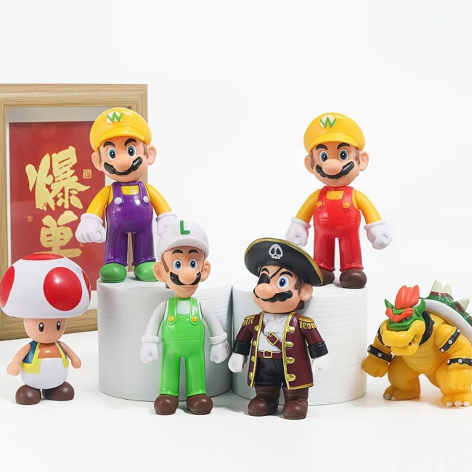 6/12pcs S Marios Bros PVC Action Figure Toys Dolls Model Set Luigi Yoshi Donkey Kong MushroomFor Birthday Gifts decorative