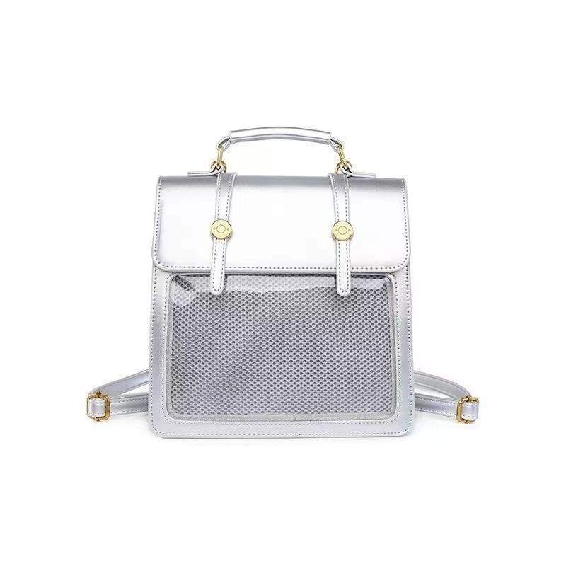 

Japanese High School Teenage Backpack Large-Capacity Transparent Shoulder Bag Girls Diy Decoration Pain Bag Anime Expo Cosplay срібний