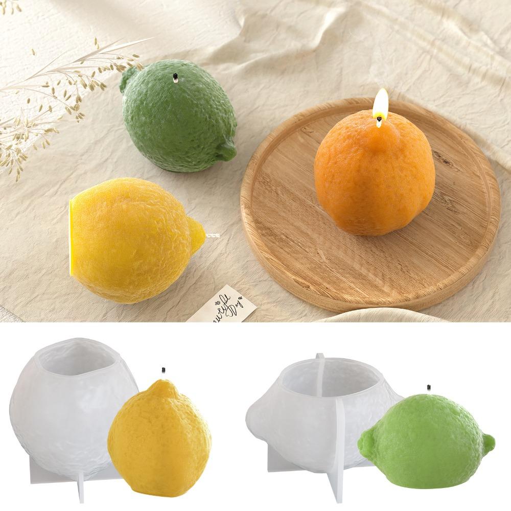 Easy Demold Lemon Candle Silicone Moulds Fruits Shape Resin Mold Orange Gypsum Making Tools Artist Home Decor DIY Birthday Gifts